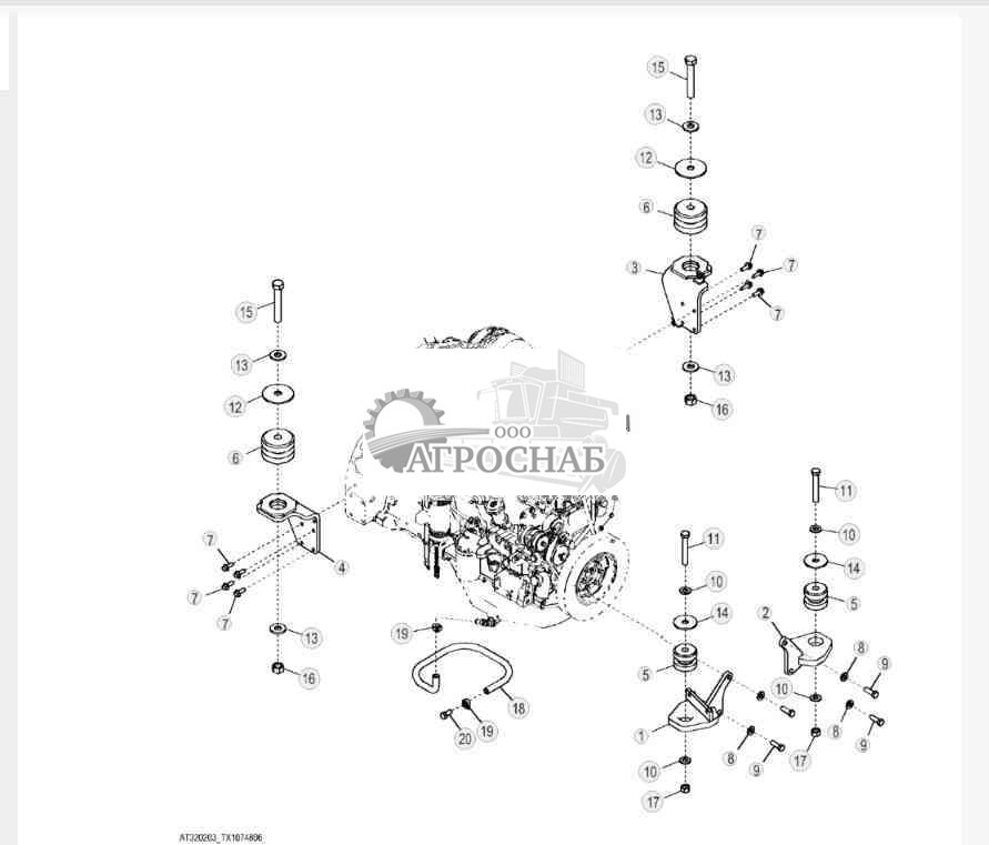 Крепежные детали двигателя (гидротрансформатор) 